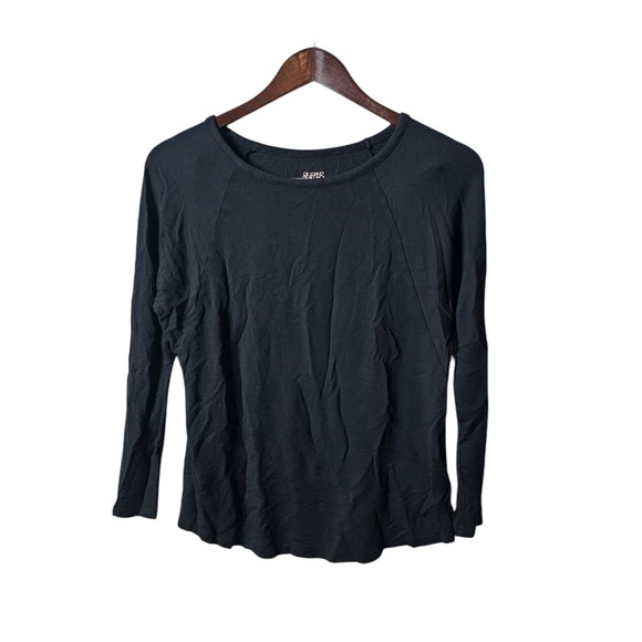 Gilligan & OMalley Black Long Sleeve Womens Extra Small Crewneck Shirt - Picture 2 of 5